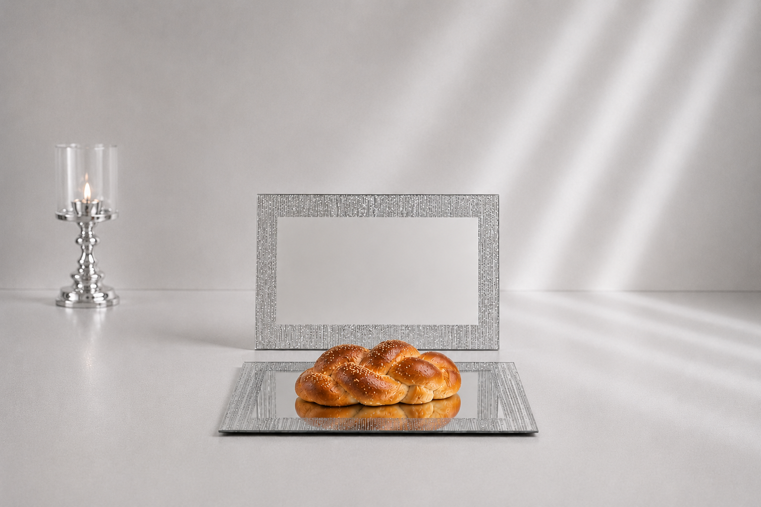 מגש לחם כסף